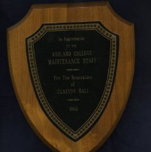 n appreciation to the Ashland College Maintenance staff