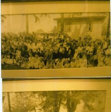 Panaroma photograph Vermillion Academy reunion 1916 or 1917, Hayesville Aca