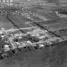 Aerial views real estate sections, Ashland Ohio taken October 10, 1955.