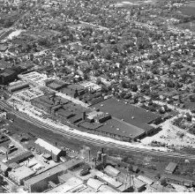 Aerial view A. L. Garber Company, Ashland Ohio taken May 6, 1957.