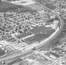 Aerial view A. L. Garber Company, Ashland Ohio taken May 6, 1957.