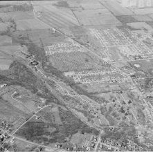 Aerial view Ashland Cementery, West Main Street, Ashland, Ohio taken April
