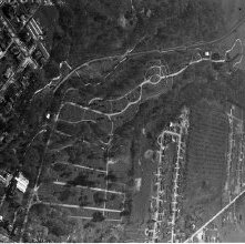 Aerial view Ashland Cementery, West Main Street, Ashland, Ohio taken May 1