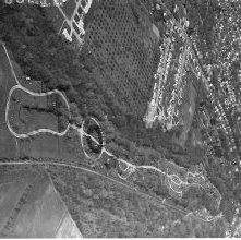 Aerial view Ashland Cementery, West Main Street, Ashland, Ohio taken May 1