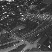 Aerial view Hess & Clark factory, Ashland, Ohio taken May 31, 1960.