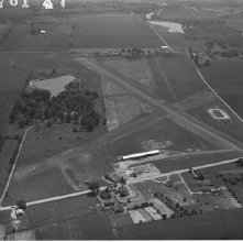 Aerial view airport, Route 250, Ashland, Ohio taken June 17, 1961.