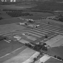 Aerial view Hess & Clark farm, Ashland, Ohio taken June 27, 1961.