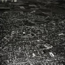 Aerial view Ashland downtown-high views,  Ashland, Ohio  May 6, 1963.