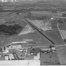 Aerial view Ashland airport, Route 250, Ashland, Ohio taken June 25, 1963.
