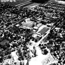 Aerial view Ashland College, Ashland, Ohio June 27, 1964.