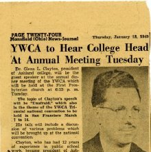 Newspaper clipping Mansfield (Ohio) News-Journal April 15, 1949