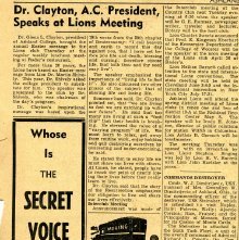 Newspaper clipping Ashland Times Gazette April 15, 1949