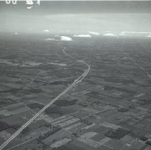 Aerial view Interstate Route 71 Ashland County, Ohio taken June 6, 1960.