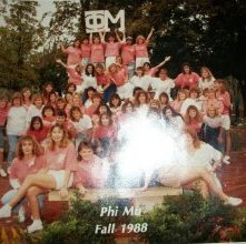 Photographic composite 1988 Phi Mu Delta sorority Ashland University, Ashla