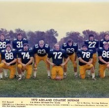 Photograph Ashland College, Ashland, Ohio football 1972.