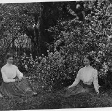 Photograph 17, by Lloyd Snyder, ca. 1910, Ora and ? at the Snyder farm, Ash