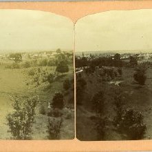 aerial view of Ashland, Ohio, looking NE across cemetary