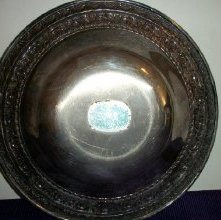 Object, silver bowl with engraved letters " Home Management House 1970".