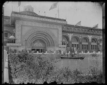 Golden door Transportation Building, photo by Alice Austen, 1893