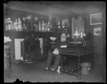 Grandpa in parlor 80th birthday, photo by Alice Austen, 1891