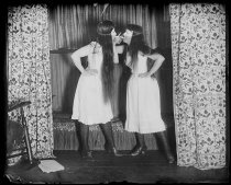 Trude and I masked, short skirts, photo by Alice Austen, 1891