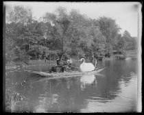 Swan boat, Julia & Grandpa, photo by Alice Austen, 1891
