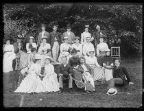 Group on my tennis ground, photo by Alice Austen, 1889
