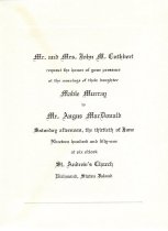 wedding invitation, 1951