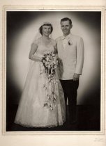 wedding portrait by W. Cogan, New Dorp, Staten Island, 1951
