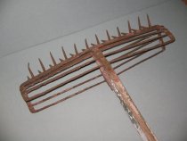 detail, rake end and portion of handle