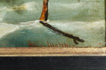 front view, detail of signature