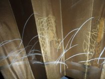 detail of reverse, two frogs, one with teapot