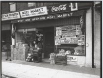 West New Brighton Meat Market, photo by Herbert A. Flamm, 1948