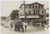 Parade in front of the West End Hotel, photo by Ernest Seehusen, ca. 1900