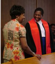 Yvonne Taylor and Pastor Janet H. Jones, photo by Vincent Verdi, 2004