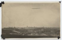 Zeppelin flying over swimming pool,  Midland Beach, 1924