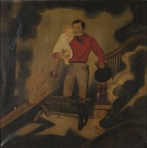 John Herbert Wilkinson rescuing a child, by Anna Maria Cecilia Wilkinson