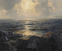 Moonrise (Quarter Moon on Tumbling Seas)