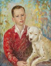 Portrait of a Boy with Dog