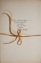 portfolio cover with calligraphy note