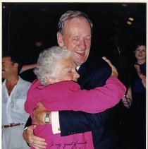 Mayor McCallion hugging Jean Chretien