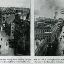 Portland's Great Flood -- Bird's Eye View of Third and Washington Streets
