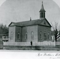 Rev. Joseph S. White in Front of St. John Evangel Church, c. 1880
