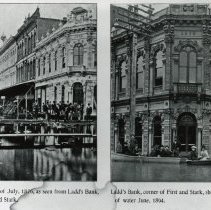 Portland's Great Flood -- Two Views of Ladd's Bank