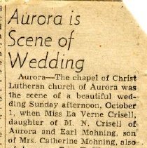 Crisell and Mohning Wedding Announcement