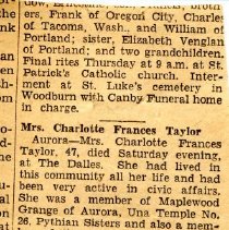 Charlotte Frances Taylor Obituary