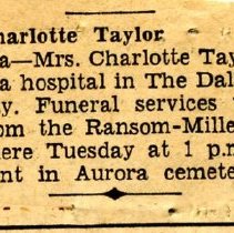 Charlotte Frances Taylor Obituary