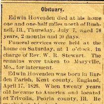 Edwin Hovenden Obituary