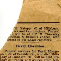 David Hovenden Obituary