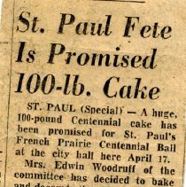 100 Lb. Centennial Cake for St. Paul
